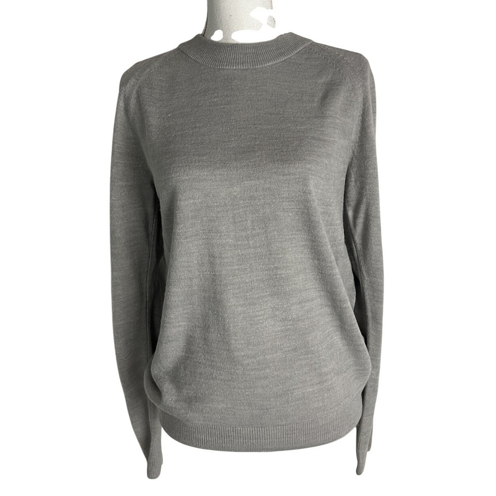Tint & Shadow Light Gray Long Sleeve Back Zip Soft Cozy‎ Sweater Size PM